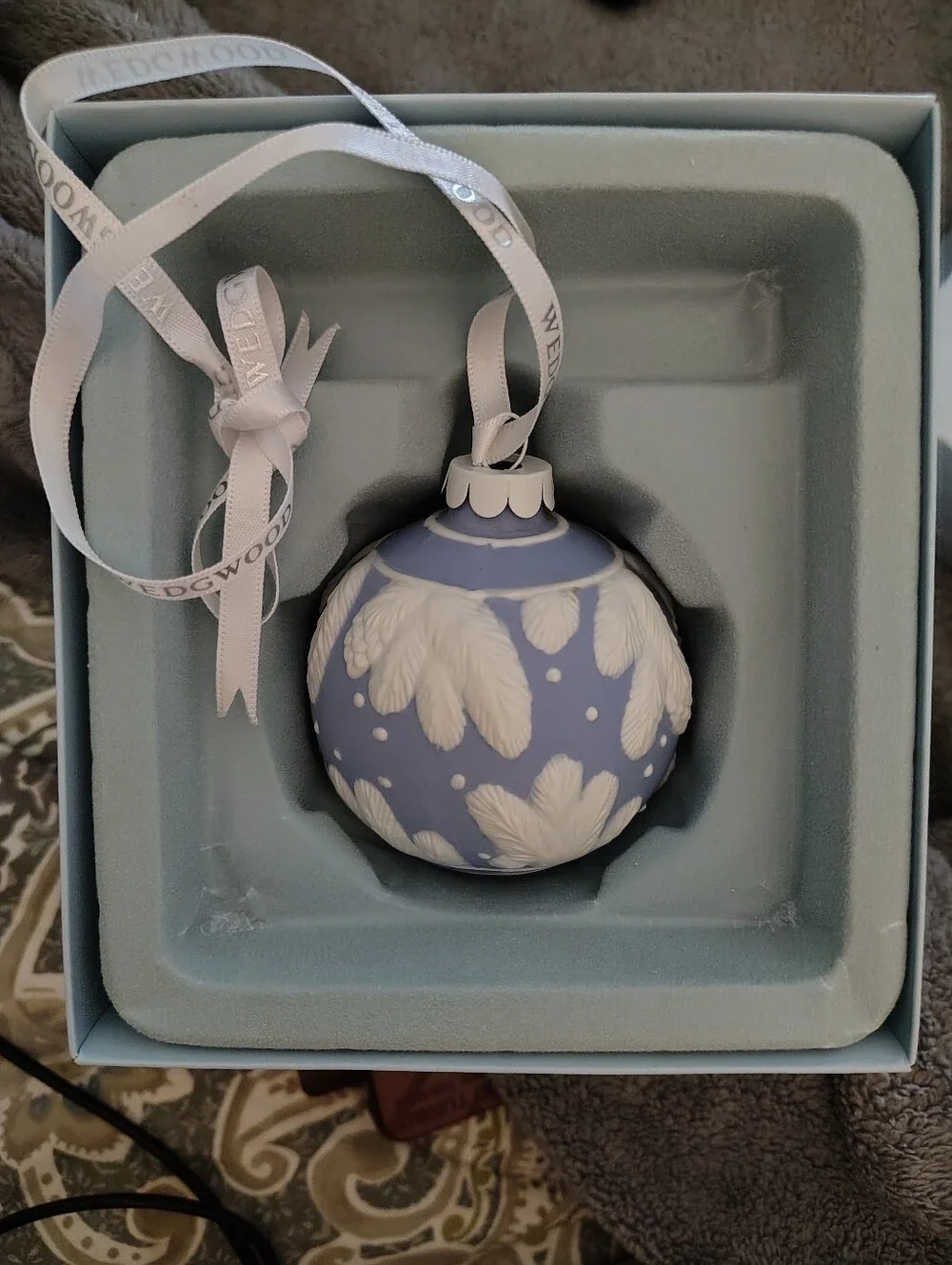 Wedgwood Lavender and White Jasperware Hanging Ornament 2008